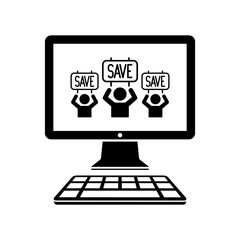 Save" crowd - Vector icon for computer website or application"