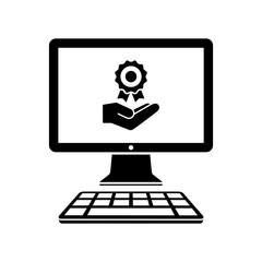 Online certification - Vector icon for computer website or appli