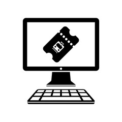 Online train ticket - Vector icon for computer website or applic