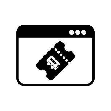 Online bus ticket - Vector icon for computer website or applicat