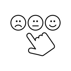 Rating smiley icon - Thin series