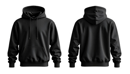 Classic Black Sweatshirt Hoodie Mockup &mdash; Dual View Presentation png (2)