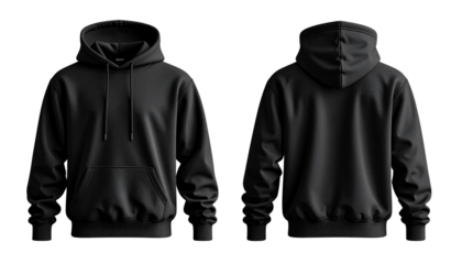 Classic Black Sweatshirt Hoodie Mockup — Dual View Presentation png (2)