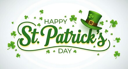 Happy st. patrick's day greeting featuring a leprechaun hat