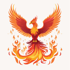 Fototapeta premium Rising Phoenix Bird of Fire – Mythical Flame Bird Illustration