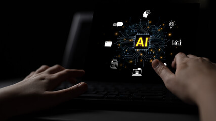 A concept of a global AI platform providing integrated business solutions. This central intelligence powers worldwide operations, from data analysis and automation to innovation. Fermion