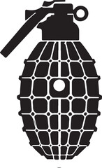 Fototapeta premium Black silhouette of a fragmentation grenade bomb weapon