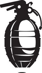 Fototapeta premium Black silhouette of a hand grenade weapon explosive