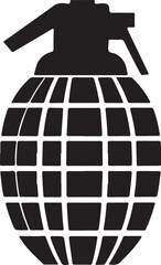 Fototapeta premium Black silhouette of a hand grenade weapon explosive