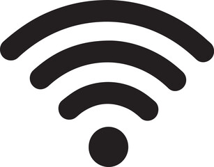 Black wifi signal icon on white background wireless