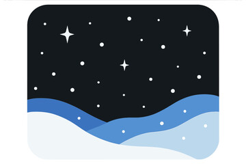 Naklejka premium Icy Night Minimalism. Icy Night Background. Flat minimalist vector illustration of an Icy Night Background.