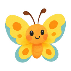 Obraz premium PNG Cute colorful cartoon butterfly