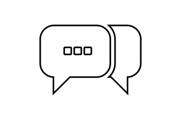 Chat Message Icon – Minimal Speech Bubble Outline with Typing Dots Symbol for Communication, Conversation, Messaging App UI and Customer Support Design