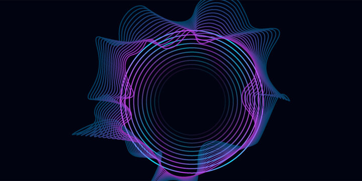 Futuristic blue sphere of lines. Network connection big data. Abstract technology background. 3d rendering.