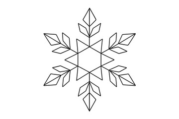 Obraz premium Minimalist Origami Snowflake. Minimalist origami snowflake. Minimalistic one-line drawing simple folded