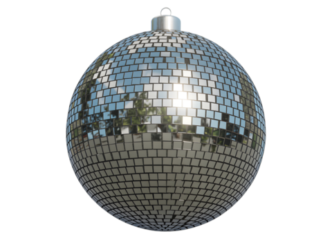 Shiny disco ball reflecting daylight, isolated on black. Perfect for party, celebration, music, dance, or festive events. This sparkling mirror ball brings glitter and retro charm to any design pro - Powered by Adobe