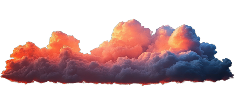 Vibrant Orange and Gray Clouds at Sunset Displaying Natural Beauty