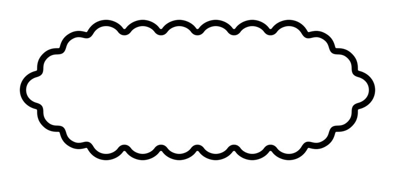 Geometric decorative frames or stickers in the shape of a diamond with a wavy or zigzag edge, outline border graphic design