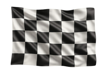 Naklejka premium Checkered flag waving, symbolizing successful racing competition, motorsport victory, speed, and winning the grand prix