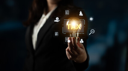 Concept of tax preparation and financial compliance. Filing official tax documents and forms for government reporting, auditing, and financial accounting purposes. Fermion