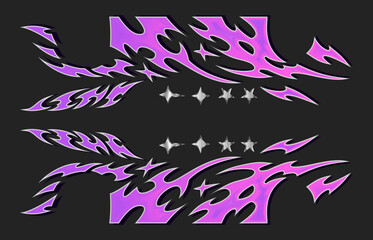 Pink and purple vintage livery design element for drift cars and bike © Neocozmo Graphic