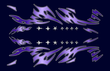 Purple tribal livery design set for drift or racing cars  © Neocozmo Graphic