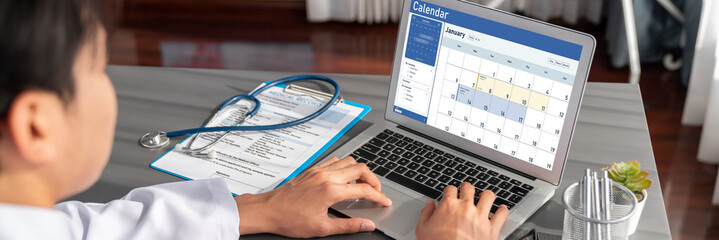 Calendar on computer software application for schedule planning for personal organizer and online...