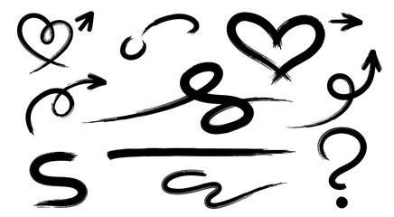 Hand drawn arrows and symbols in grunge style