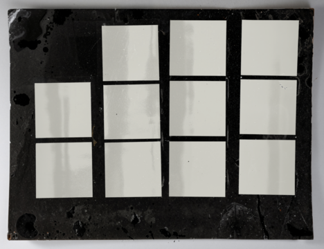 old medium-format contact paper sheet template featuring a 6×6 film layout with empty photo frames and transparent placeholders.