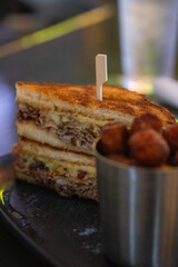 Brisket grilled cheese sandwich
