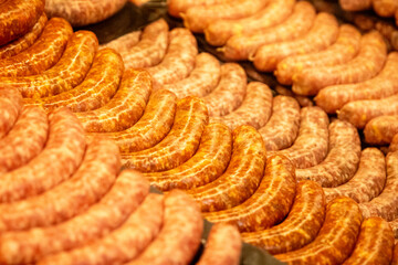 Variety of different sausages