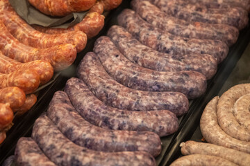 Variety of different sausages
