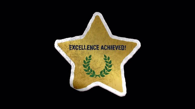 Excellence Achieved Badge, Peel Off Sticker