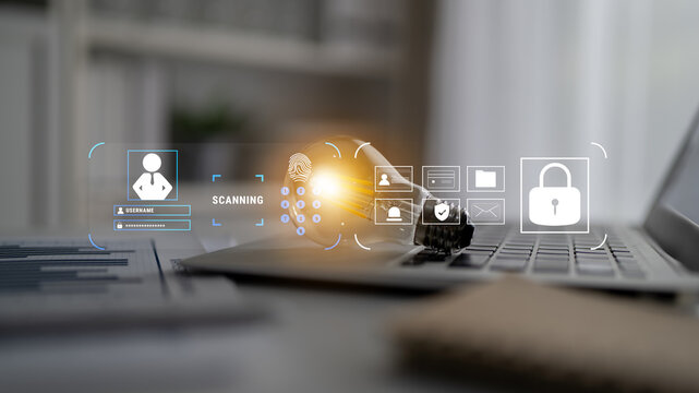 A digital security system for user authentication and access control. A concept of data protection using passwords, biometrics, and secure login. Motif