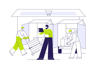 Transport purchased goods abstract concept vector illustration.