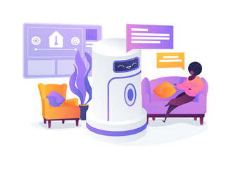 Interactive Home Concierge abstract concept vector illustration.
