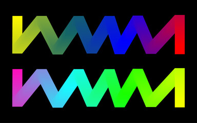 Vibrant Abstract Rainbow Lines on Black Background