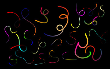Abstract Color Gradient Waves. Background with Vector Line Pattern. Wavy Graphic Design Elements. Rainbow Color Ribbons