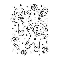 Gingerbread Characters Christmas Line Art

 
