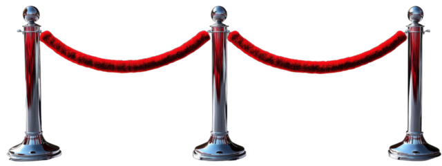 Red velvet rope barrier for event or VIP access