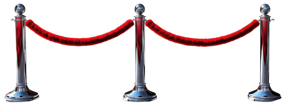 Red velvet rope barrier for event or VIP access