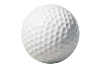 Golf ball with a classic dimpled texture, ready for play. Sport equipment on a transparent background, perfect for design
