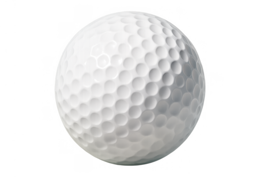 Golf ball with a classic dimpled texture, ready for play. Sport equipment on a transparent background, perfect for design