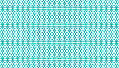 Arabic seamless mosaic. Turquoise and white colors. Zellige Vector.