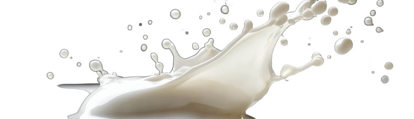 Splash of white liquid creating dynamic milk effect