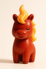 Cute Orange Pony with Surprised Eyes, Kawaii 3D