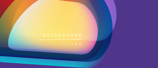 Abstract colorful layers create dynamic background. Gradient hues blend, forming modern design element. Smooth transitions offer visual appeal.