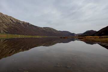 mountain lake in the morning