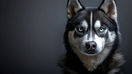 Obraz premium Charming Graceful Husky with Striking Light Blue Eyes Seeking Loving Home and Caring Companion