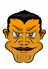 Cartoon-style male face illustration with bold lines and expressive features, suitable for mascot, sticker, or character design.